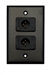 Whirlwind WP1B/2MW, Single Gang Wall Plate w/ 2 - XLR Male Connectors Black, Aluminum