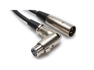 XFF-101.5 Balanced Interconnect, Right-angle XLR3F to XLR3M, 1.5 ft, Hosa