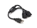 Hosa YAC-407 Grounded Y-Power Cable. 18 AWG. 3-Prong Male to Two 3-Prong Females. 1.5 ft.