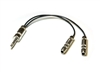 Whirlwind YM2F - Cable - Y adapter, 1/4" TSM to 2 1/4" TSF, 1.5'