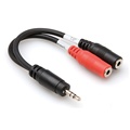 Hosa YMM-261 Y-Cable - 1/8-inch (3.5mm) TRS to Two 1/8-inch (3.5mm) TSF - 6 in.