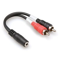 Hosa YMR-197 Y-Cable - 1/8-inch (3.5mm) TRSF to Dual RCA - 6 in.