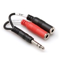 Hosa YPP-117 Y-Cable - 1/4-in TRS Male to Two 1/4-in TS Female, 6 in.