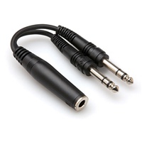 Hosa YPP-308 Y-Cable - 1/4-in TRSF to Dual 1/4-in TRS, 6 in.