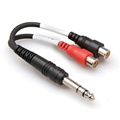 Hosa YPR-102 Y-Cable - 1/4-inch TRS to Dual RCA(F) - 6 in.