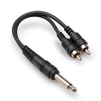 Hosa YPR-124 Y-Cable - 1/4-inch TS to Dual RCA - 6 in.