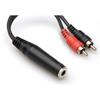 Hosa YPR-257 Y-Cable - 1/4-inch TRSF to Dual RCA - 6 in.
