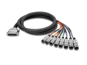 Zaolla ZDX-815M Analog 8-Channel Snake Cable - DB25 to 8 XLRM, 15 Ft.