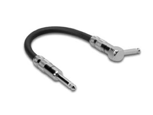 Zaolla ZGT-001.5R Guitar Patch Cable, Straight 1/4" TS to Right-angle 1/4" TS, 18in
