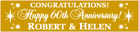 Sparkling 60th Anniversary Congratulations Banner