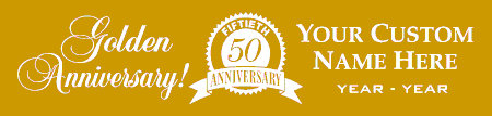 Golden 50th Anniversary Banner Seal