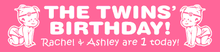 Twins Birthday Banner Girls