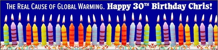30th Birthday Global Warming Cause Banner
