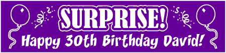 Surprise 30th Birthday Party Banner