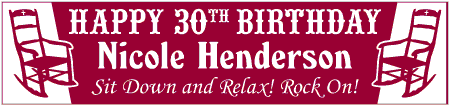 30th Birthday Banner with Rocking Chairs