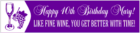 Like Fine Wine 40th Birthday Banner