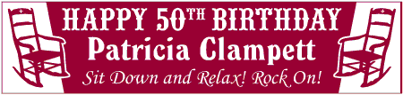 50th Birthday Banner with Rocking Chairs
