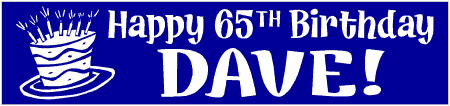 65th Birthday Cake Fun Banner