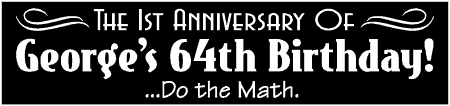 Humorous Anniversary 65th Birthday Banner