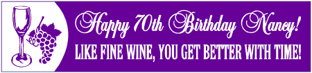 Like Fine Wine 70th Birthday Banner