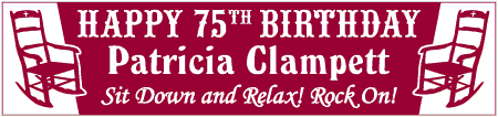 75th Birthday Banner with Rocking Chairs