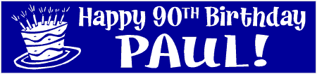 90th Birthday Cake Fun Banner