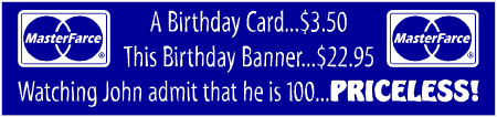 Priceless 100th Birthday Banner Spoof