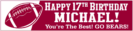 Big Football 2-Tone Birthday Banner