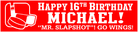 Stick & Puck Hockey Birthday Banner