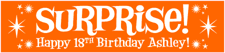Wacky-Styled Sparkling SURPRISE Birthday Banner