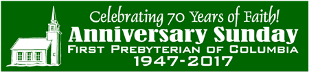 Church Anniversary Sunday Banner with Church Building