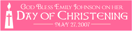 Day of Christening with Candle Banner