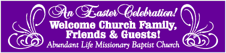 Easter Celebration Welcome Banner with Flourish Accents