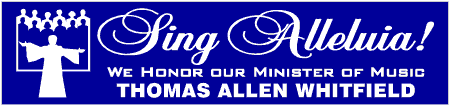 Sing Alleluia Music Minister Appreciation Banner