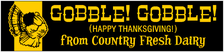 Country-Style Gobble Gobble Thanksgiving Turkey Banner