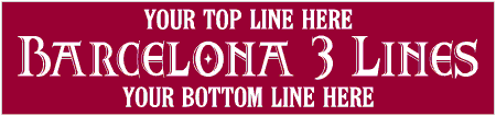Barcelona 3 Line Custom Text Banner