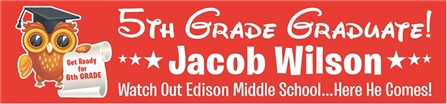 Grade Graduate Owl Banner