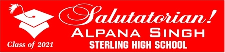 Salutatorian Script Graduation Banner