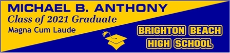 Diagonal 2-Tone High School Graduation Banner