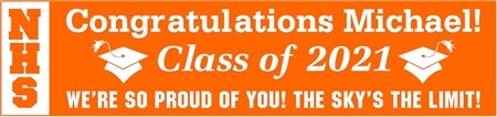 Vertical Acronym 2-Tone High School Graduation Banner 1