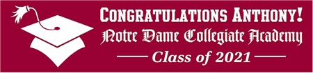 Gothic Style School Name Graduation Banner 1