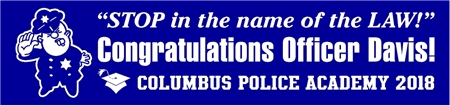 Whistle Blowing Police Officer Graduation Banner