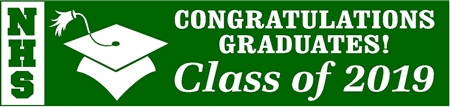 Stacked School Acronym 2-Tone Graduation Banner 1