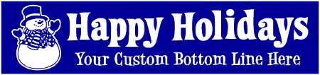 2-Line Happy Holidays Banner with Snowman