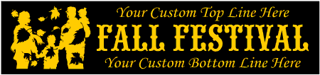 Fall Family with Leaves Custom 3-Line Banner