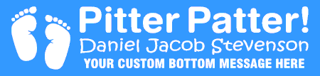 Pitter Patter New Baby Boy Banner