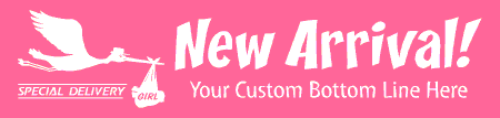 New Arrival Girl Stork Banner