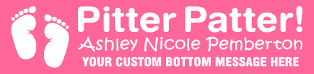 Pitter Patter New Baby Girl Banner