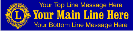 Lions Club Banner Classic 3-Line Custom Text