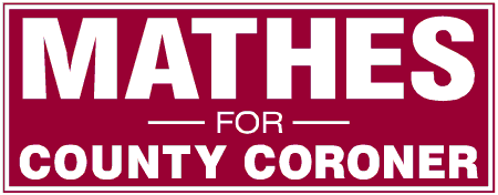Dark Background Block Style County Coroner Political Campaign Banner